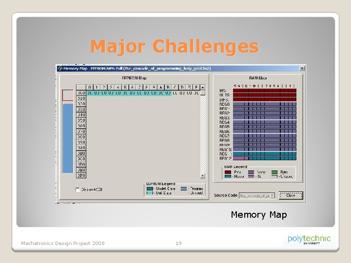 Major Challenges Memory Map Mechatronics Design Project 2008 19 