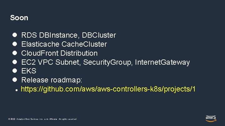 Soon RDS DBInstance, DBCluster Elasticache Cache. Cluster Cloud. Front Distribution EC 2 VPC Subnet,