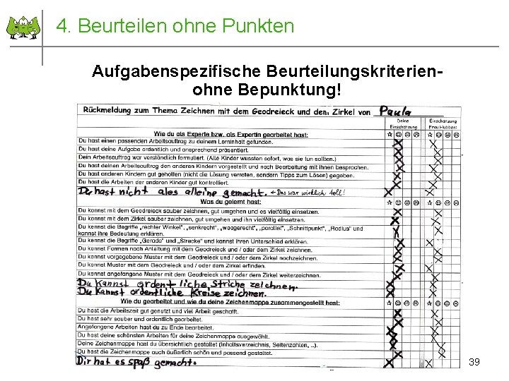 4. Beurteilen ohne Punkten Aufgabenspezifische Beurteilungskriterienohne Bepunktung! September 2011 © PIK AS (http: //www.