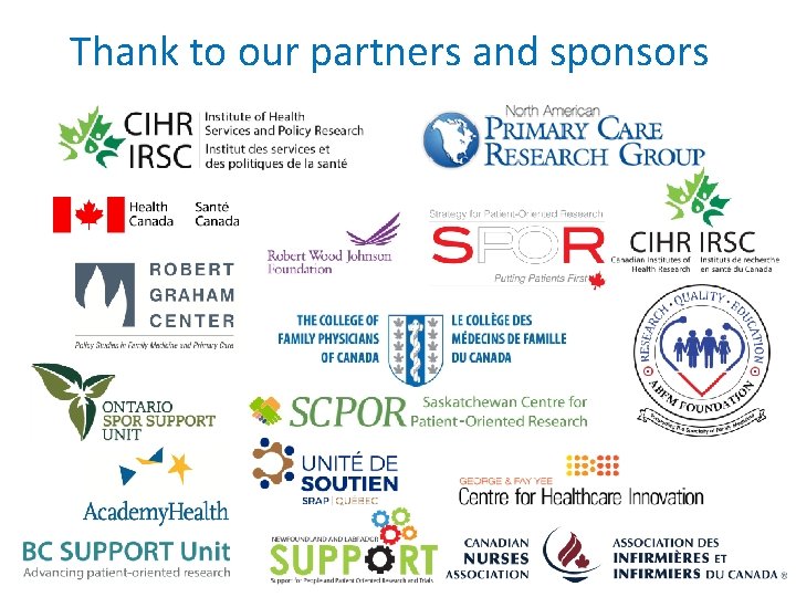 Thank to our partners and sponsors 