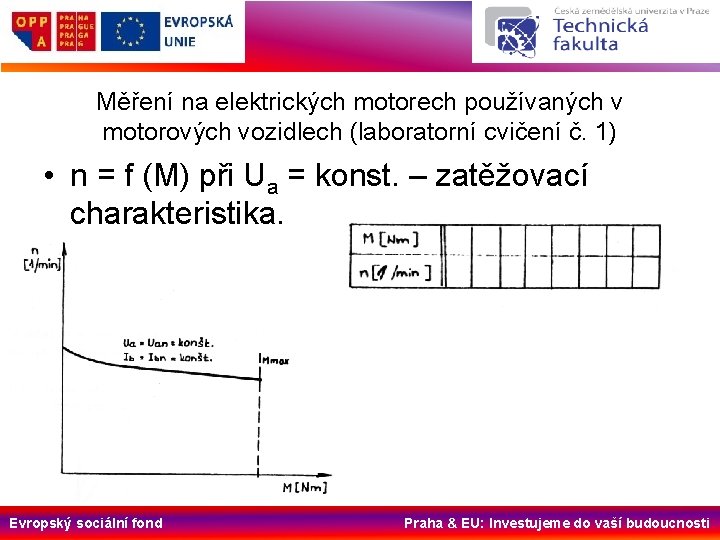 Měření na elektrických motorech používaných v motorových vozidlech (laboratorní cvičení č. 1) • n