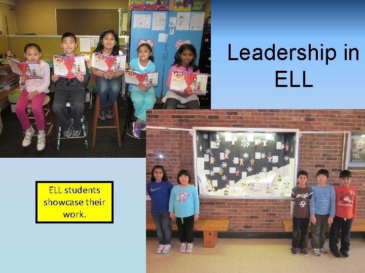 Leadership in ELL students showcase their work. 