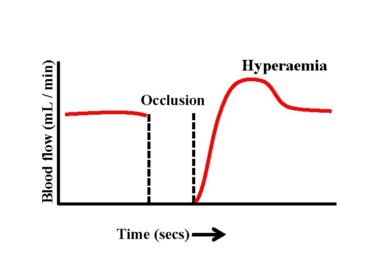 Blood flow (m. L / min) Hyperaemia Occlusion Time (secs) Blood flow (m. L / min) Hyperaemia Occlusion Time (secs)
