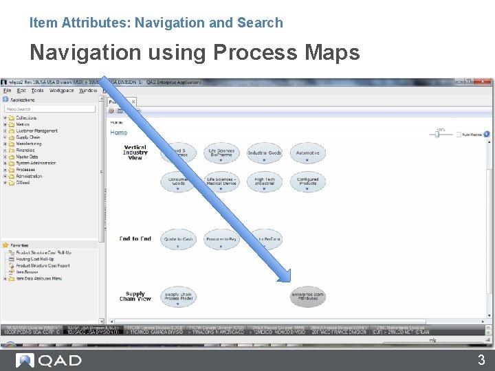 Item Attributes: Navigation and Search Navigation using Process Maps 3 