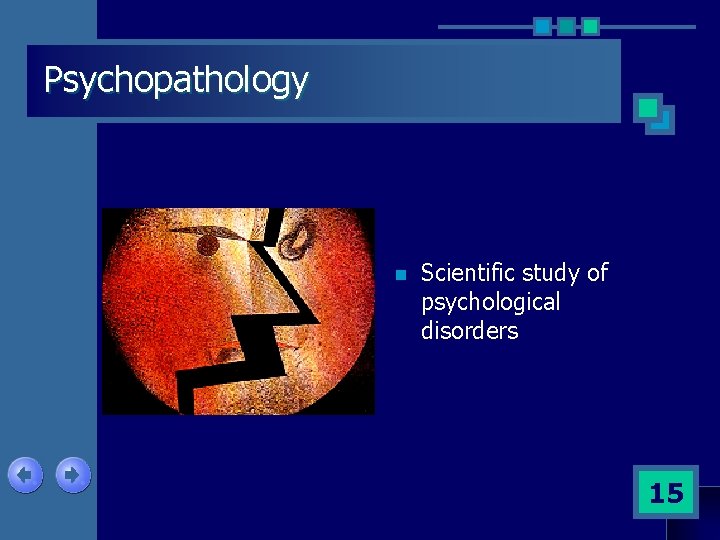 Psychopathology n Scientific study of psychological disorders 15 