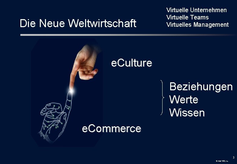 Die Neue Weltwirtschaft Virtuelle Unternehmen Virtuelle Teams Virtuelles Management e. Culture Beziehungen Werte Wissen