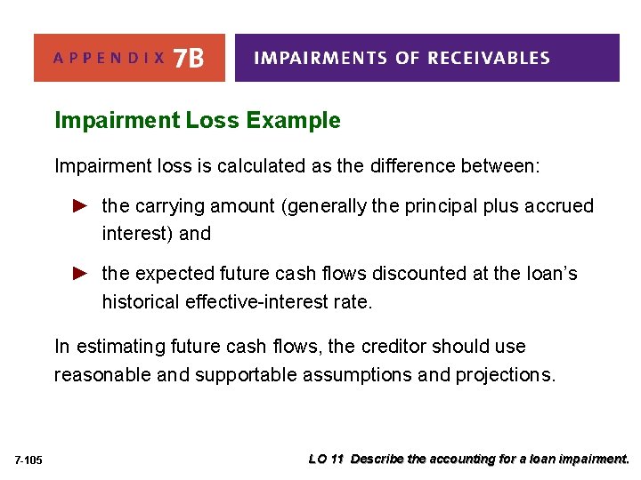 Impairment Loss Example Impairment loss is calculated as the difference between: ► the carrying