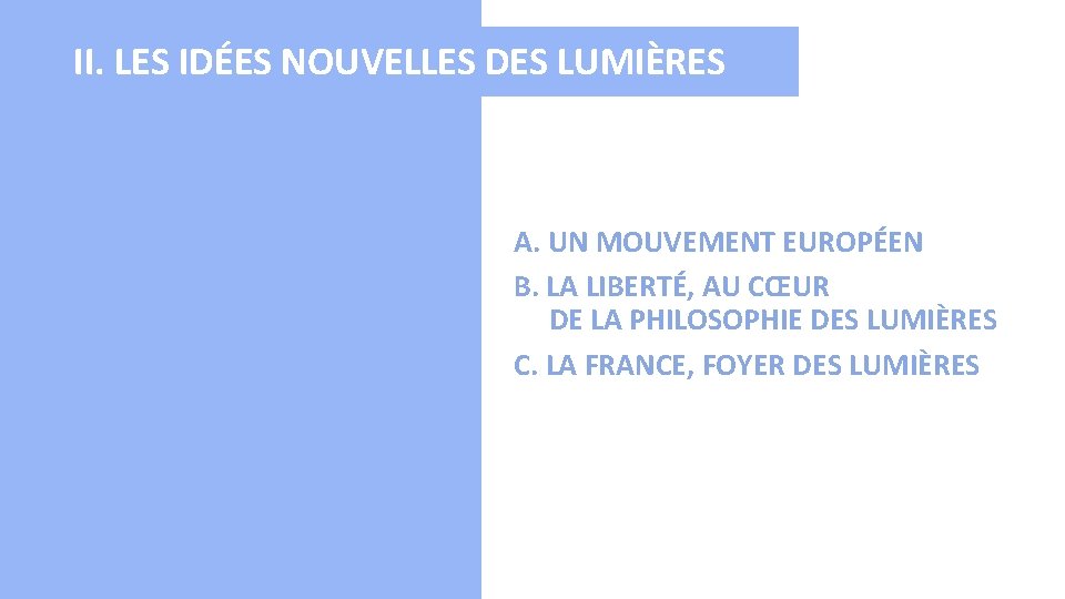II. LES IDÉES NOUVELLES DES LUMIÈRES A. UN MOUVEMENT EUROPÉEN B. LA LIBERTÉ, AU