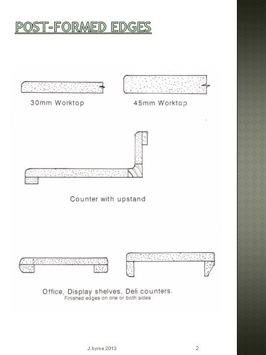 POST-FORMED EDGES J. byrne 2013 2 