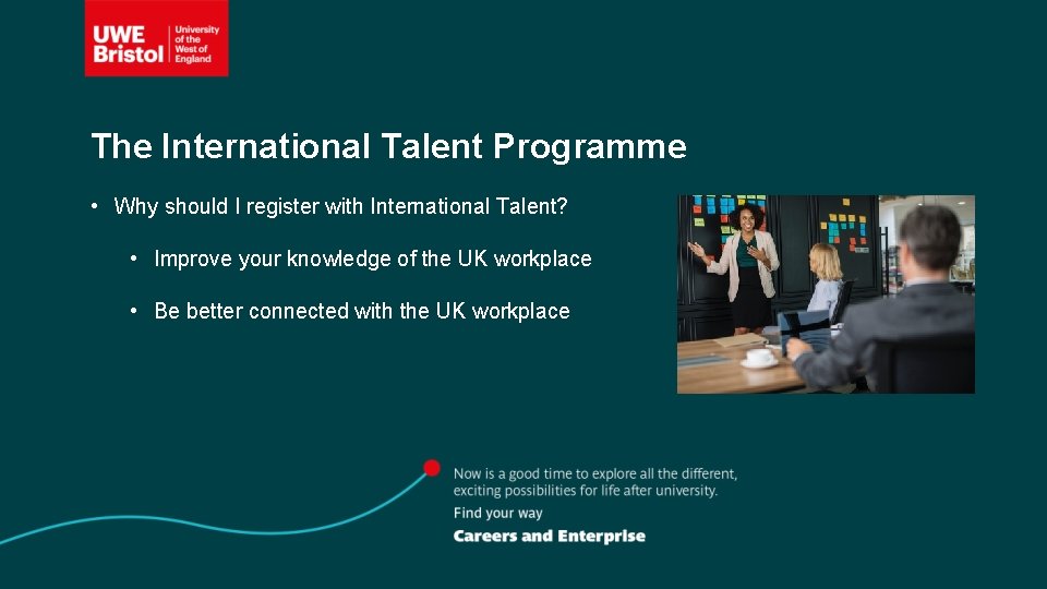 The International Talent Programme • Why should I register with International Talent? • Improve