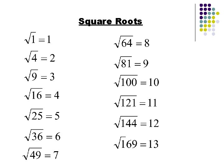 Square Roots Square Roots