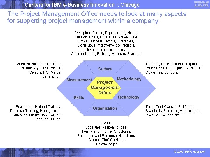 Centers for IBM e-Business Innovation : : Chicago The Project Management Office needs to