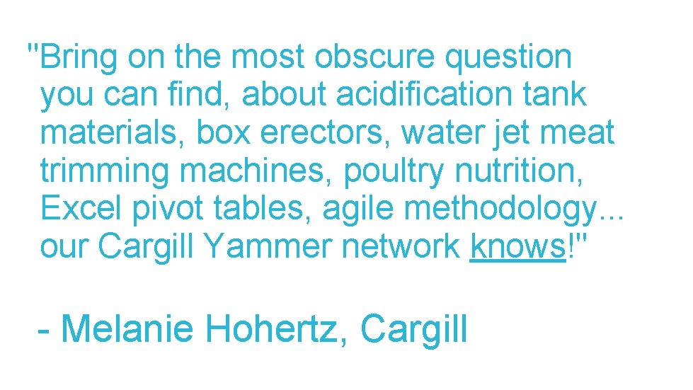 "Bring on the most obscure question you can find, about acidification tank materials, box