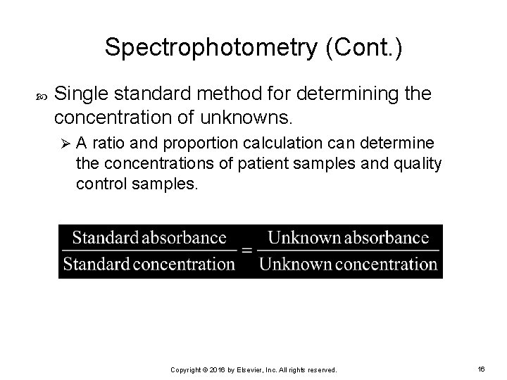 Chapter 6 Clinical Chemistry Laboratory Copyright 2016 by