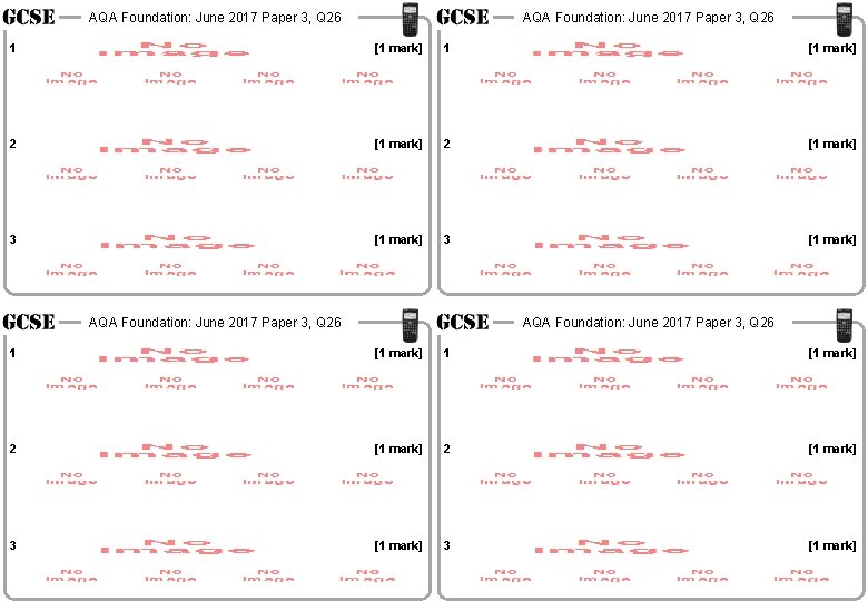 AQA Foundation: June 2017 Paper 3, Q 26 1 [1 mark] [1 mark] 2