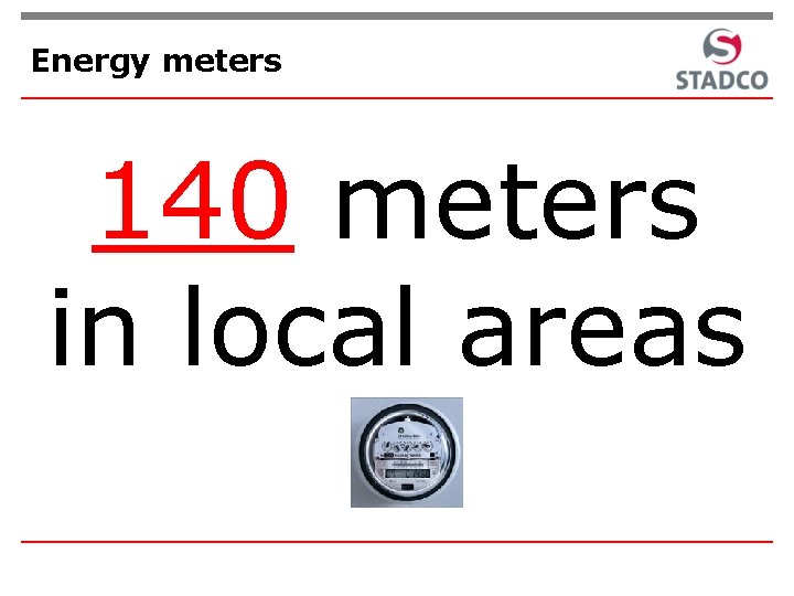 Energy meters 140 meters in local areas 