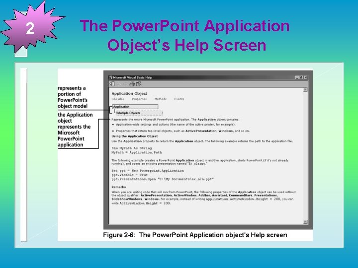 2 The Power. Point Application Object’s Help Screen 