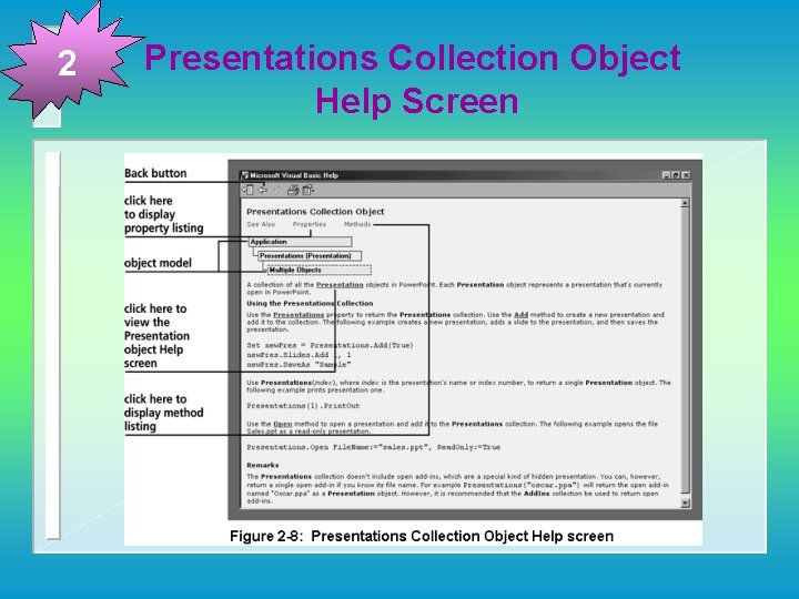 2 Presentations Collection Object Help Screen 