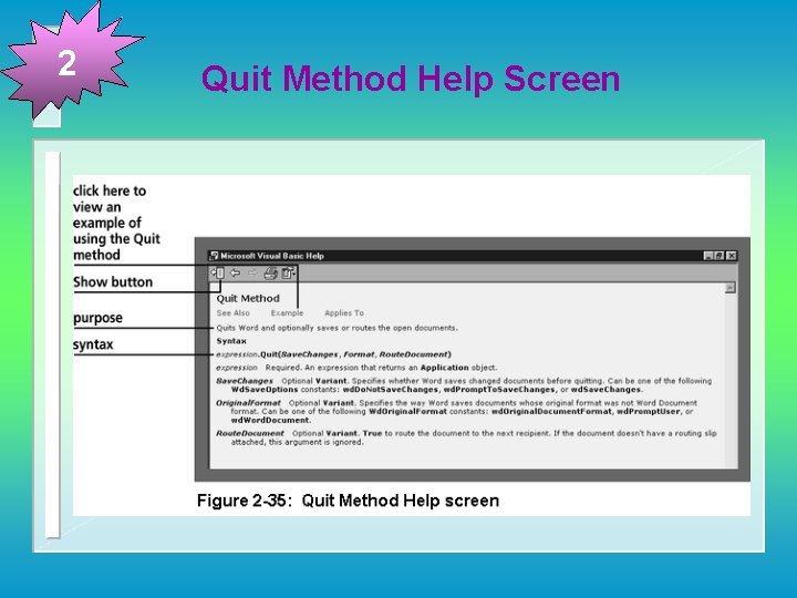 2 Quit Method Help Screen 