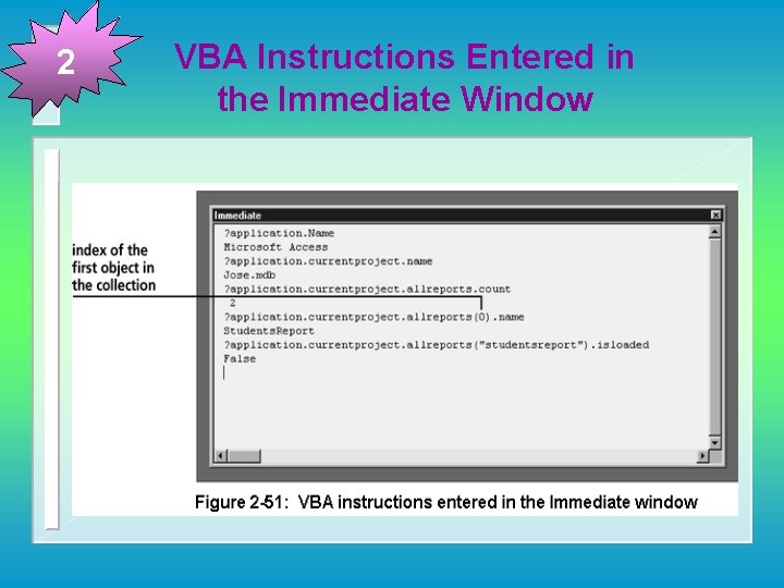 2 VBA Instructions Entered in the Immediate Window 