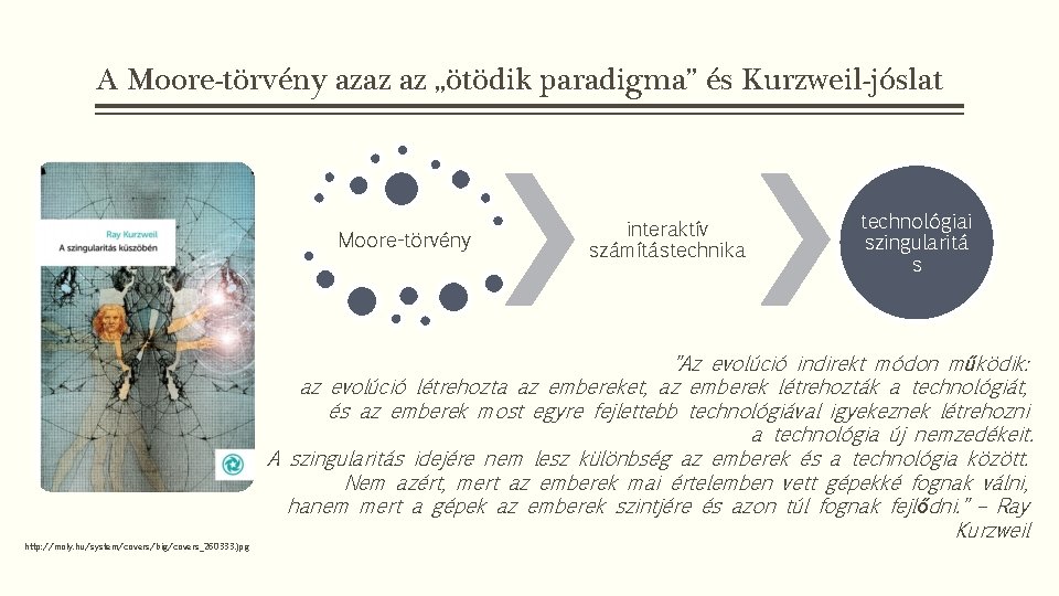 A Moore-törvény azaz az „ötödik paradigma” és Kurzweil-jóslat Moore-törvény http: //moly. hu/system/covers/big/covers_260333. jpg interaktív