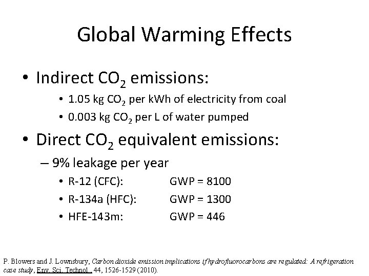 Global Warming Effects • Indirect CO 2 emissions: • 1. 05 kg CO 2