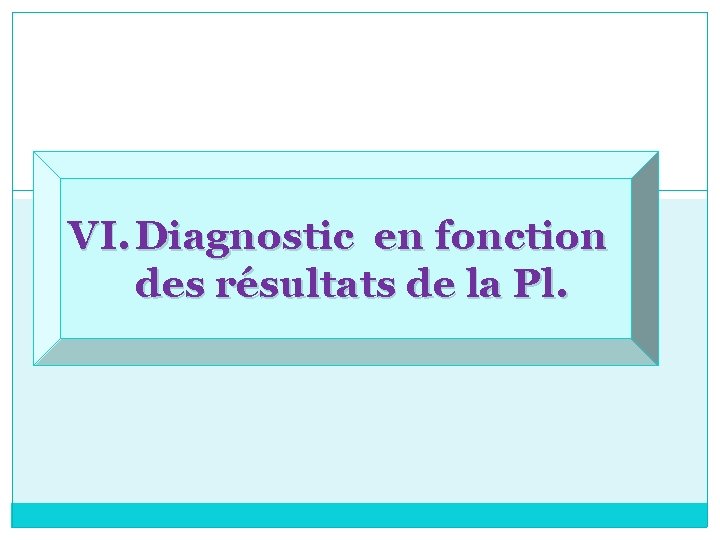 VI. Diagnostic en fonction des résultats de la Pl. 