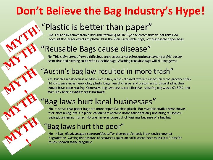 Don’t Believe the Bag Industry’s Hype! “Plastic is better than paper” ! H T