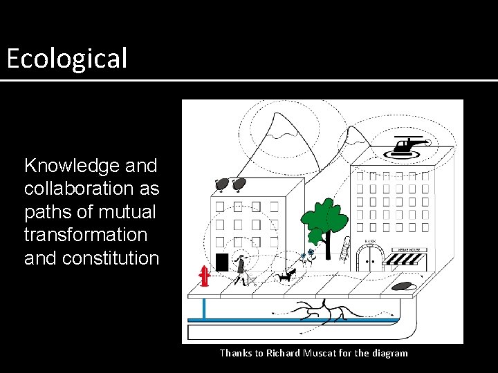 Ecological Knowledge and collaboration as paths of mutual transformation and constitution Thanks to Richard