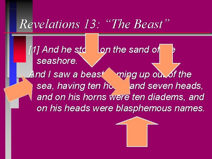 Revelations 13: “The Beast” [1] And he stood on the sand of the seashore.