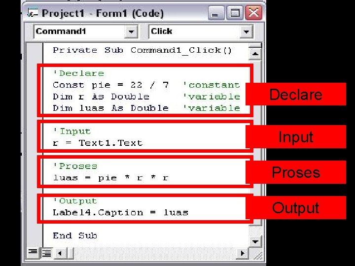 Declare Input Proses Output 