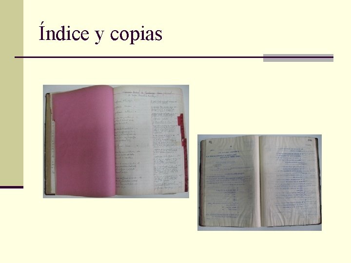 Índice y copias 