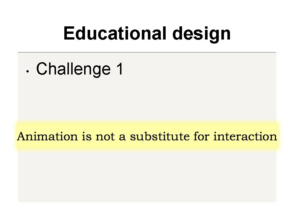 Educational design • Challenge 1 