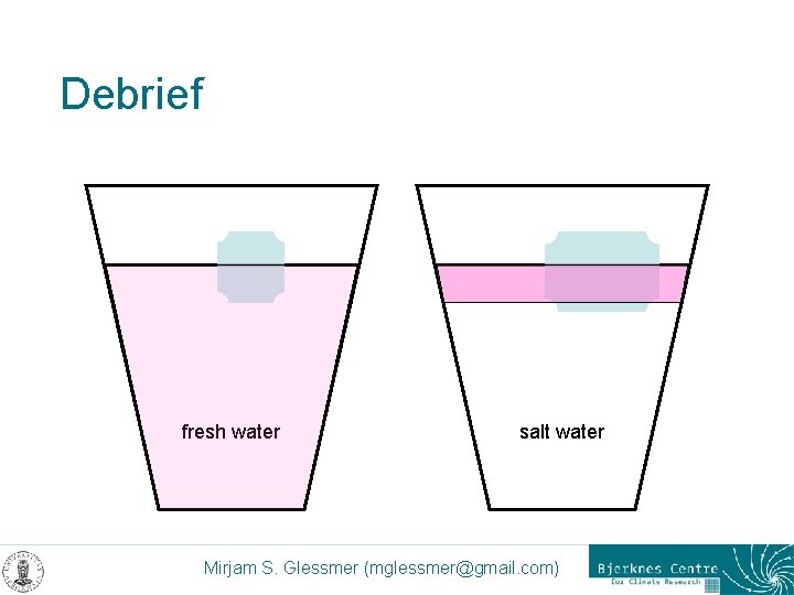 Debrief fresh water salt water Mirjam S. Glessmer (mglessmer@gmail. com) 