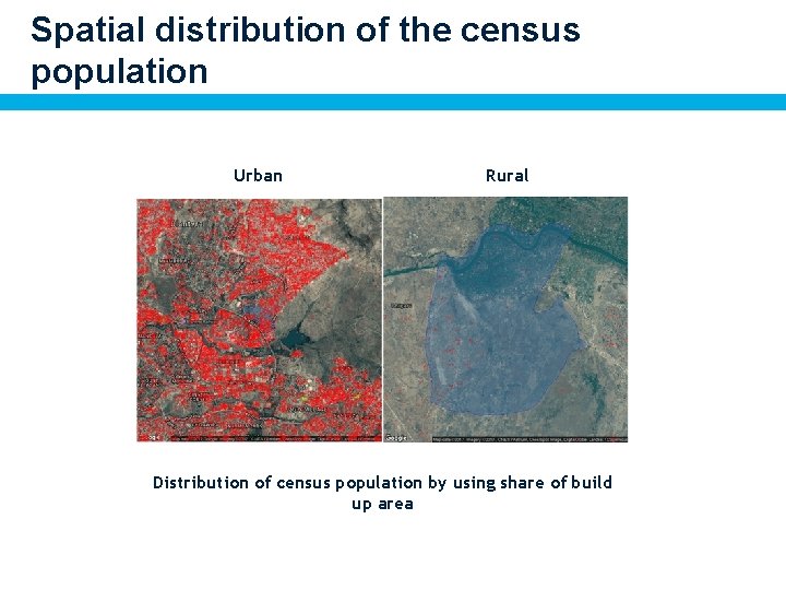 Spatial distribution of the census population Urban Rural Distribution of census population by using