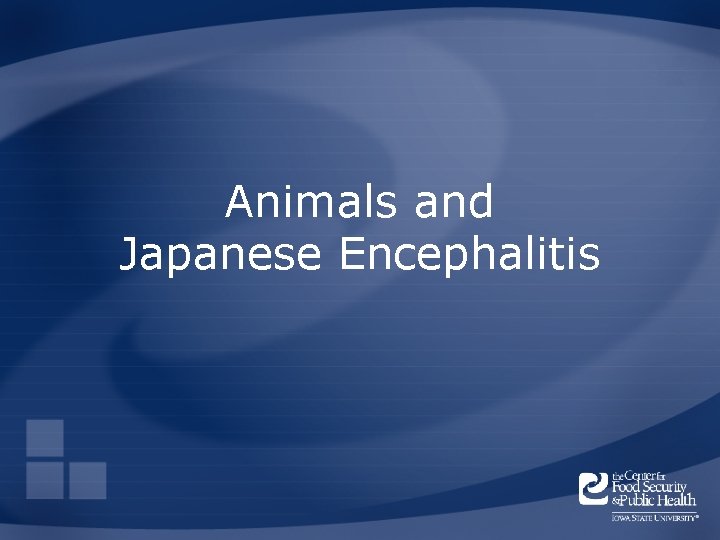 Animals and Japanese Encephalitis 