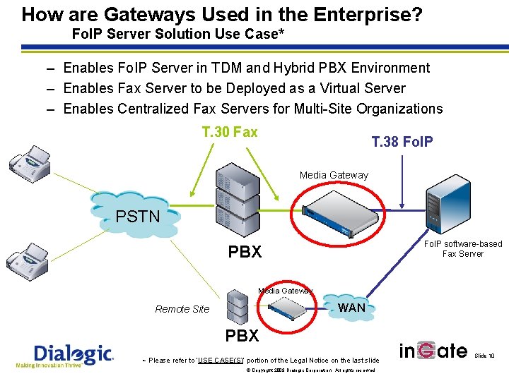 How are Gateways Used in the Enterprise? Fo. IP Server Solution Use Case* –