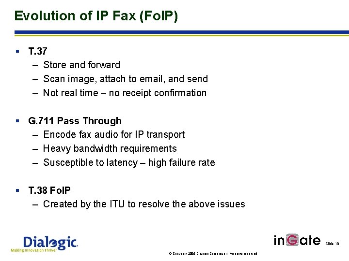 Evolution of IP Fax (Fo. IP) § T. 37 – Store and forward –