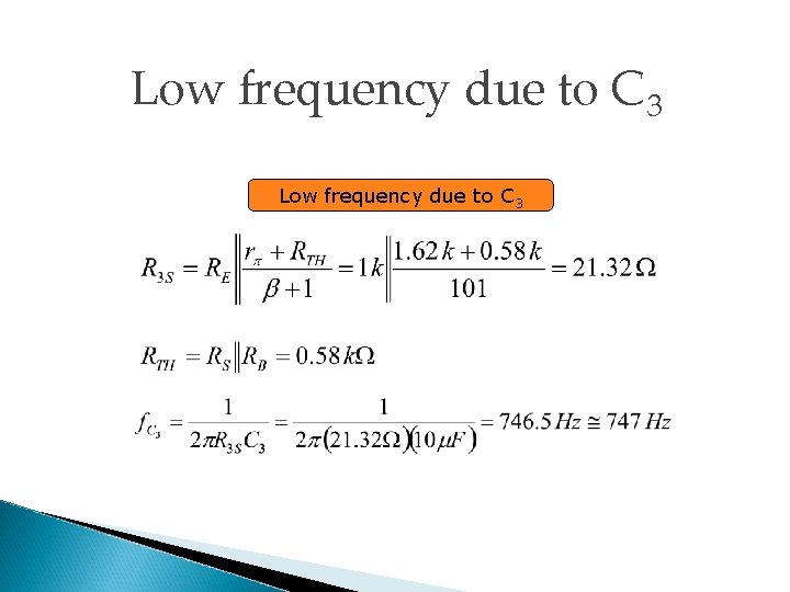 Low frequency due to C 3 