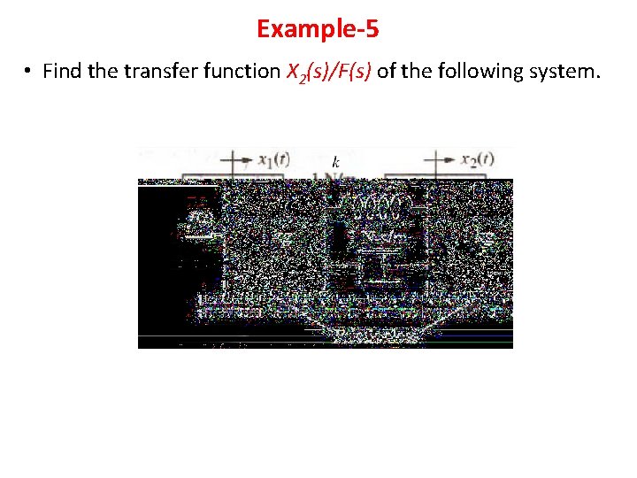 Example-5 • Find the transfer function X 2(s)/F(s) of the following system. Example-5 • Find the transfer function X 2(s)/F(s) of the following system.