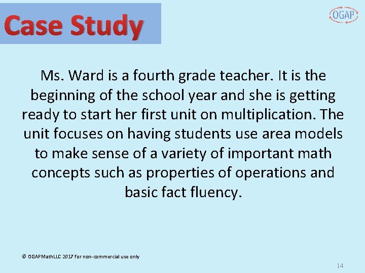 Case Study Ms. Ward is a fourth grade teacher. It is the beginning of