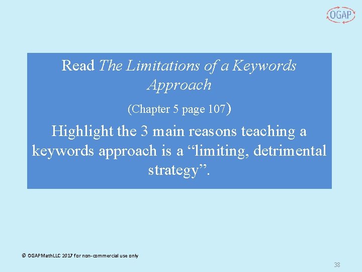 Read The Limitations of a Keywords Approach (Chapter 5 page 107) Highlight the 3