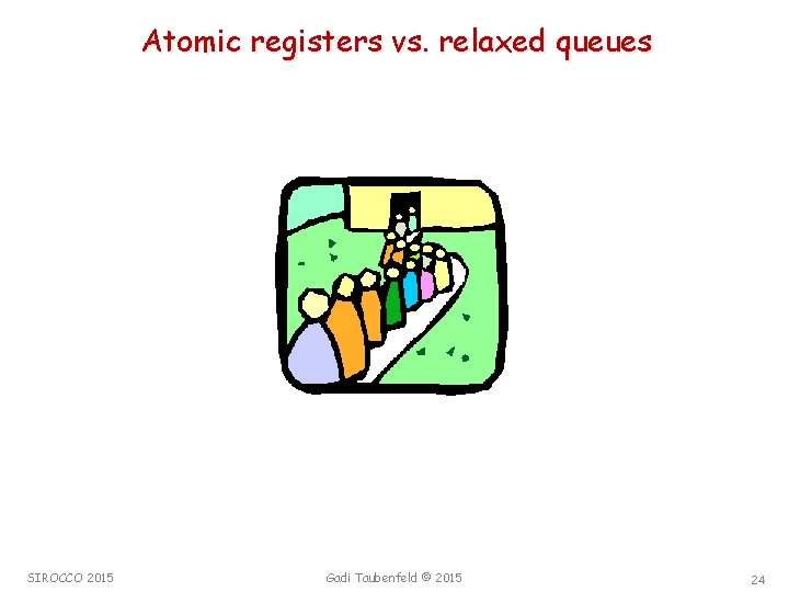 Atomic registers vs. relaxed queues SIROCCO 2015 Gadi Taubenfeld © 2015 24 