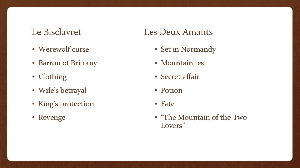 Le Bisclavret Les Deux Amants • Werewolf curse • Set in Normandy • Barron