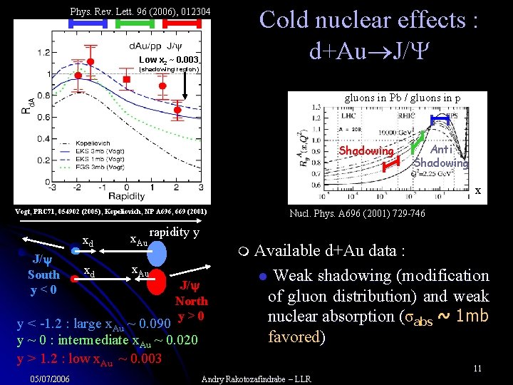 Phys. Rev. Lett. 96 (2006), 012304 Low x 2 ~ 0. 003 Cold nuclear