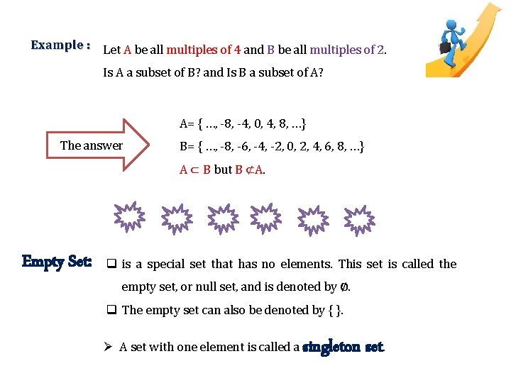 Example : Let A be all multiples of 4 and B be all multiples