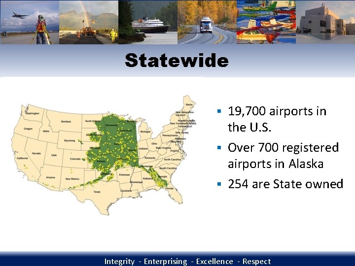 Statewide § 19, 700 airports in the U. S. § Over 700 registered airports