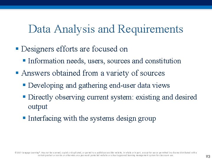 Data Analysis and Requirements § Designers efforts are focused on § Information needs, users, Data Analysis and Requirements § Designers efforts are focused on § Information needs, users,