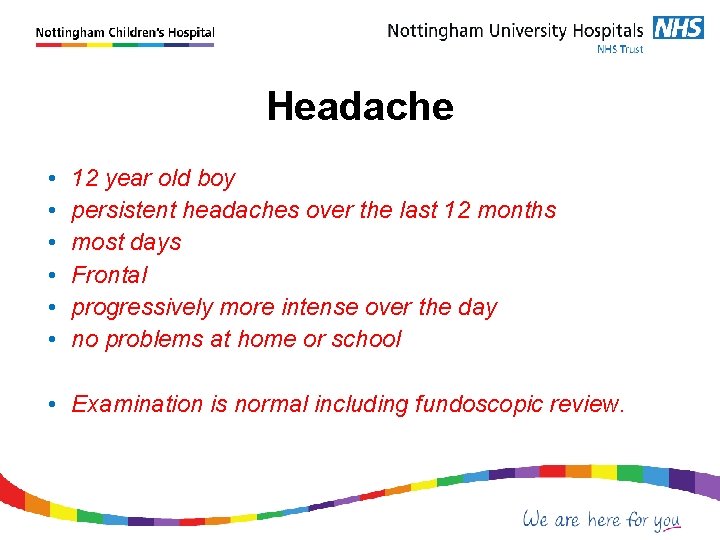 Headache • • • 12 year old boy persistent headaches over the last 12