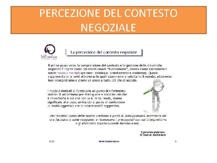 PERCEZIONE DEL CONTESTO NEGOZIALE 